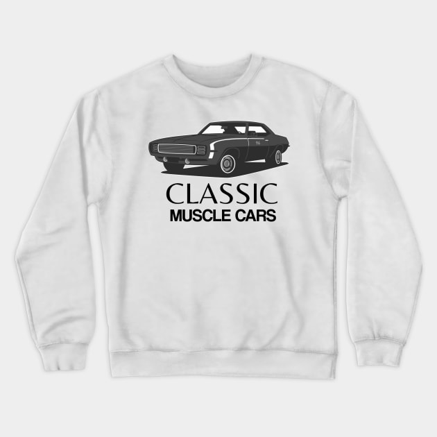 Classic Muscle Cars Black Varient Crewneck Sweatshirt by FungibleDesign